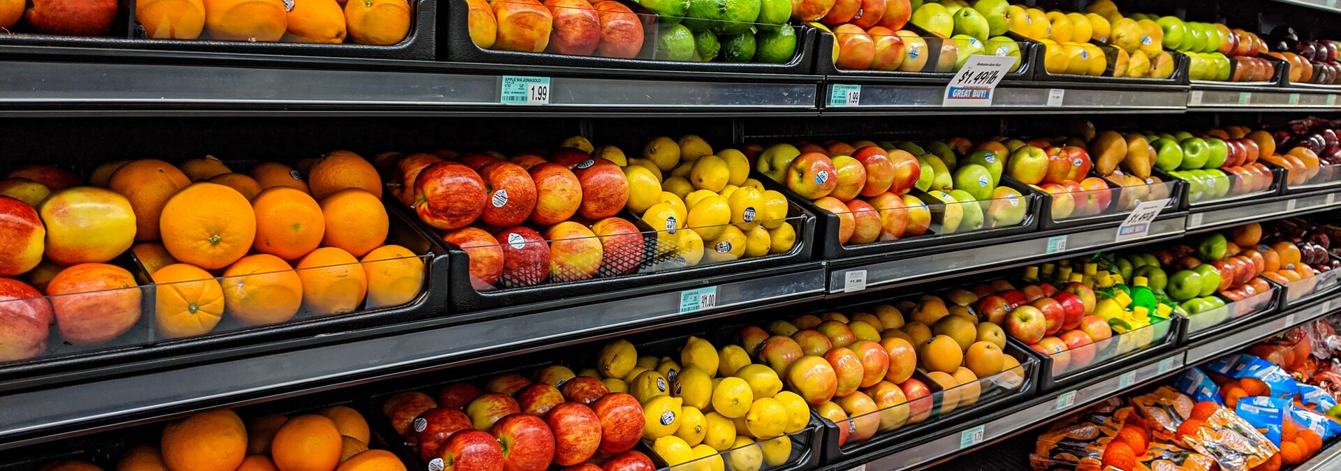 A photo of a supermarket shelf